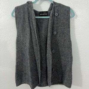Knit sweater vest with hood